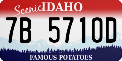 ID license plate 7B5710D