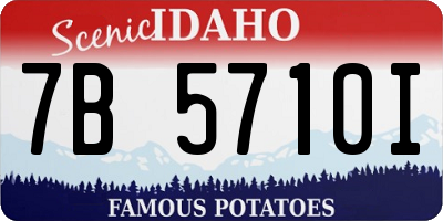ID license plate 7B5710I