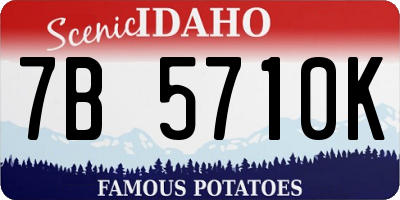 ID license plate 7B5710K