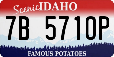 ID license plate 7B5710P