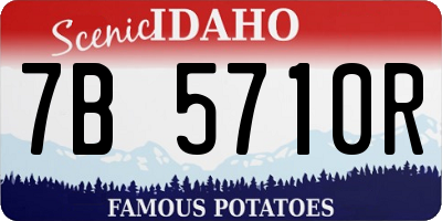 ID license plate 7B5710R
