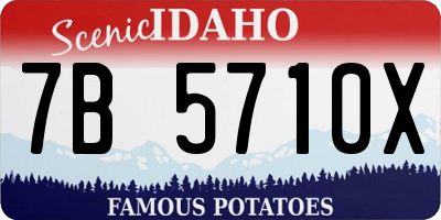 ID license plate 7B5710X