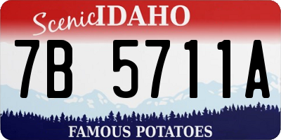 ID license plate 7B5711A