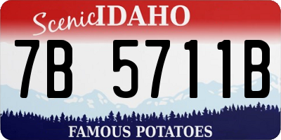 ID license plate 7B5711B