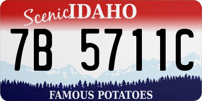 ID license plate 7B5711C