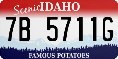 ID license plate 7B5711G