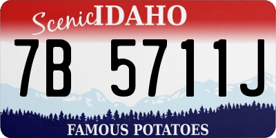 ID license plate 7B5711J