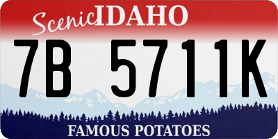ID license plate 7B5711K