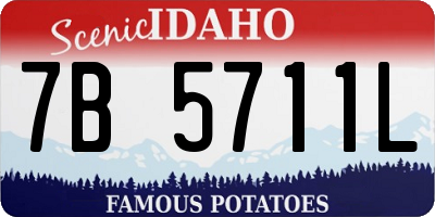 ID license plate 7B5711L