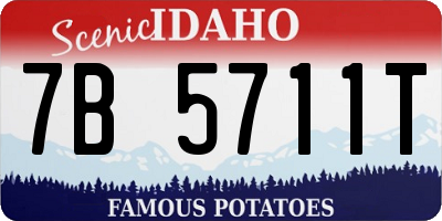 ID license plate 7B5711T