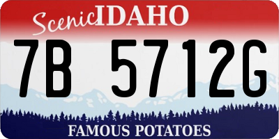 ID license plate 7B5712G