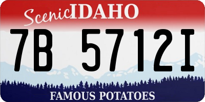 ID license plate 7B5712I