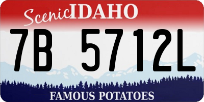 ID license plate 7B5712L