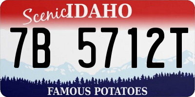 ID license plate 7B5712T