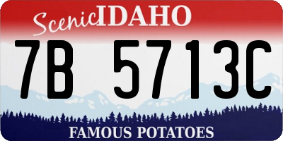 ID license plate 7B5713C