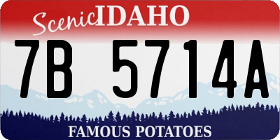 ID license plate 7B5714A