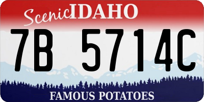 ID license plate 7B5714C