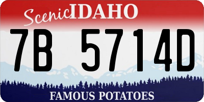 ID license plate 7B5714D