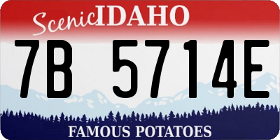 ID license plate 7B5714E