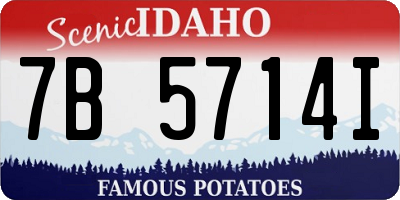 ID license plate 7B5714I