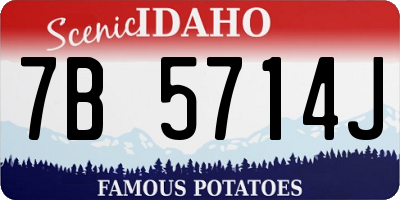 ID license plate 7B5714J