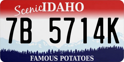 ID license plate 7B5714K