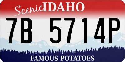 ID license plate 7B5714P