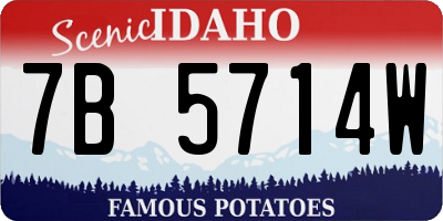 ID license plate 7B5714W