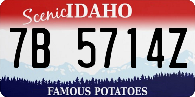 ID license plate 7B5714Z