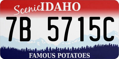 ID license plate 7B5715C