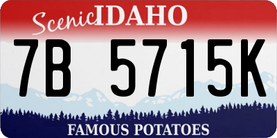 ID license plate 7B5715K