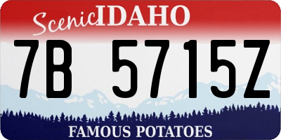ID license plate 7B5715Z