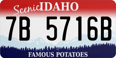 ID license plate 7B5716B