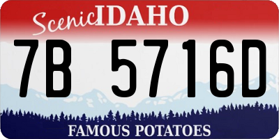 ID license plate 7B5716D