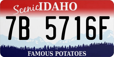 ID license plate 7B5716F