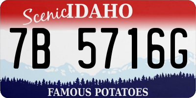 ID license plate 7B5716G