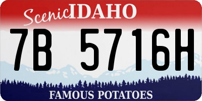 ID license plate 7B5716H