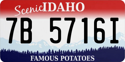 ID license plate 7B5716I