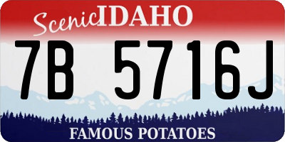 ID license plate 7B5716J