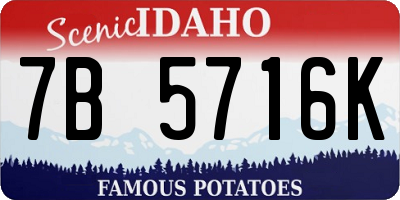 ID license plate 7B5716K