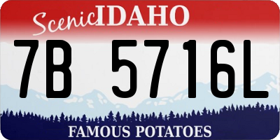 ID license plate 7B5716L