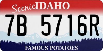 ID license plate 7B5716R
