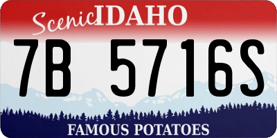 ID license plate 7B5716S