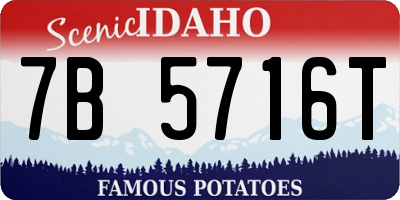 ID license plate 7B5716T