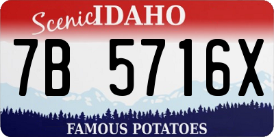 ID license plate 7B5716X