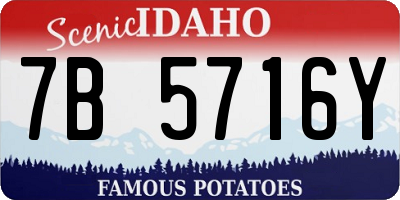 ID license plate 7B5716Y