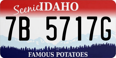 ID license plate 7B5717G