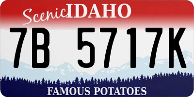 ID license plate 7B5717K