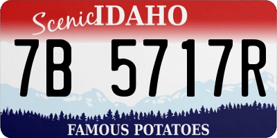 ID license plate 7B5717R