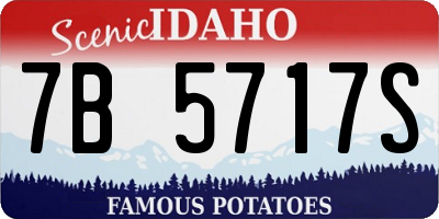 ID license plate 7B5717S